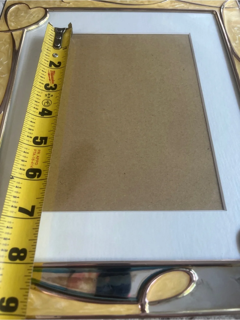 Yellow Heart Accent Picture 12”x10” Frame -  for 7”x5” Photo Display